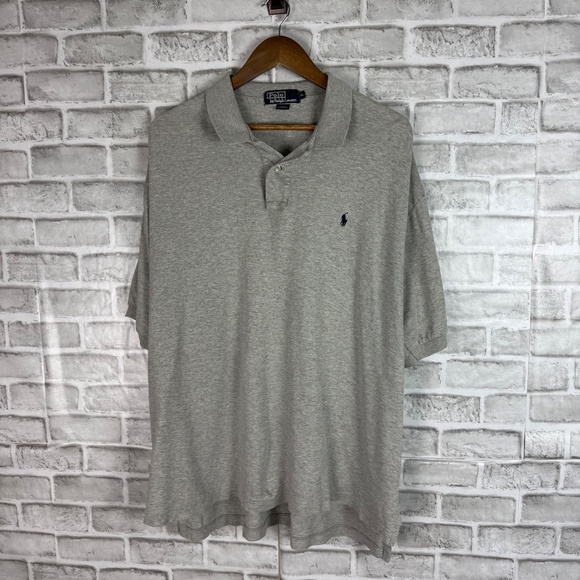 Polo Ralph Lauren Solid Heather Gray Casual Collared Shirt Mens XL - Picture 2 of 6